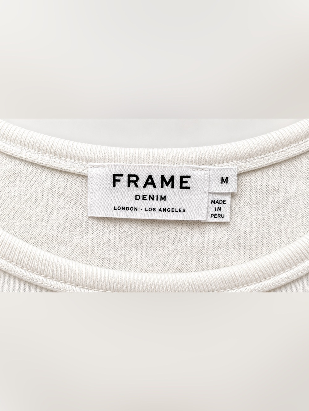 FRAME Denim Vintage Blanc Asymmetrical Cutout Tee Medium 100% Cotton - Picture 4 of 4